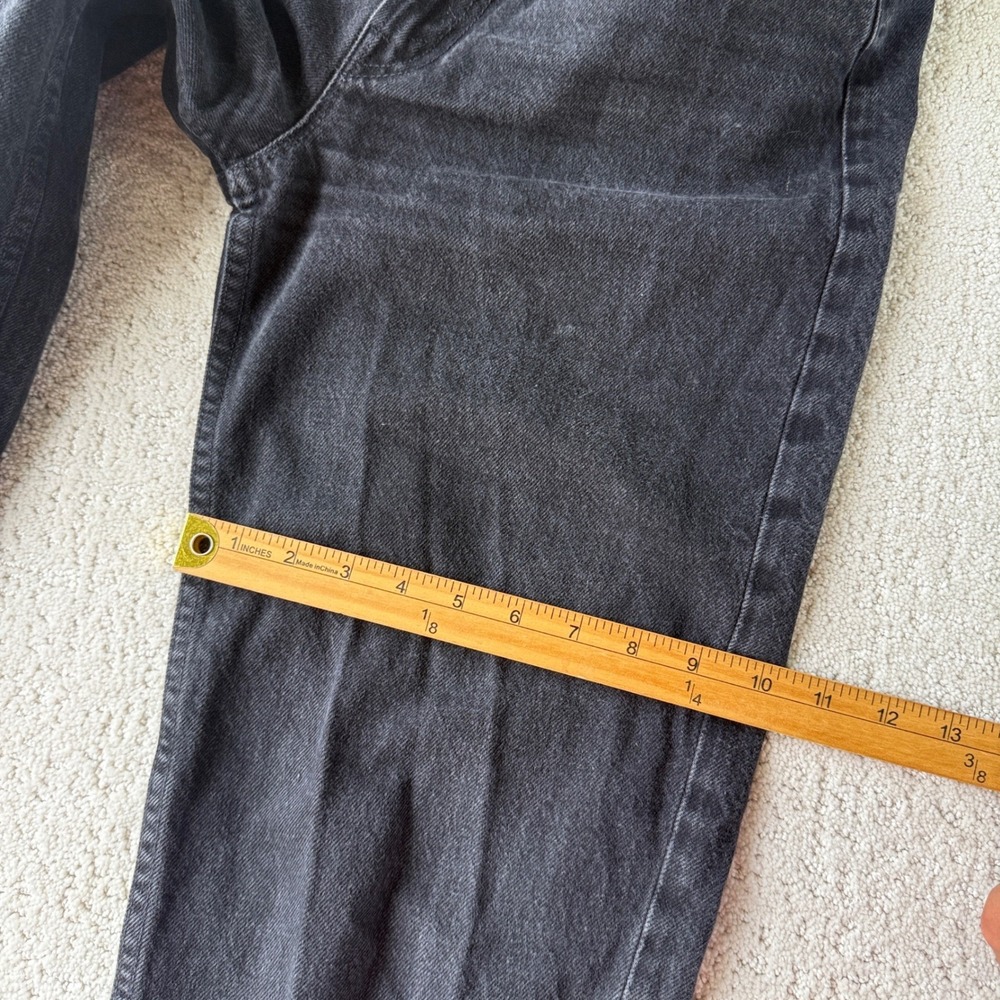 Mother Snacks Jeans Womens 28 Black HW Double Stack Hover Straight Leg - Picture 14 of 16